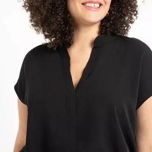 Eloquii Black Notch Collar Blouse - NWOT